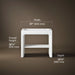 3/4 view of product with dimensions