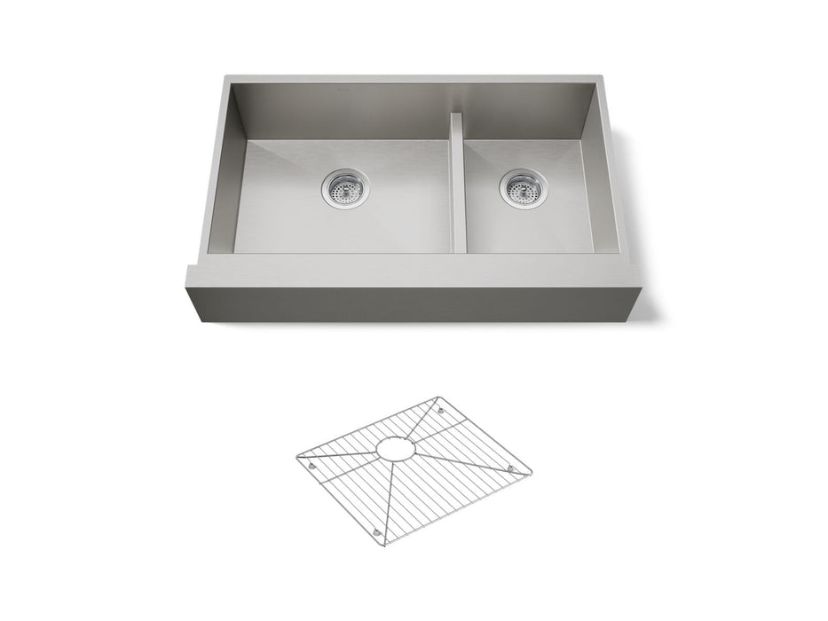 KOHLER K-3945 Vault Smart Divide 35-1/2" undermount double-bowl farmhouse kitchen sink