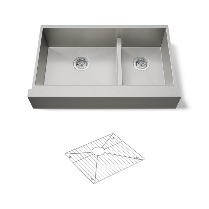 KOHLER K-3945 Vault Smart Divide 35-1/2" undermount double-bowl farmhouse kitchen sink