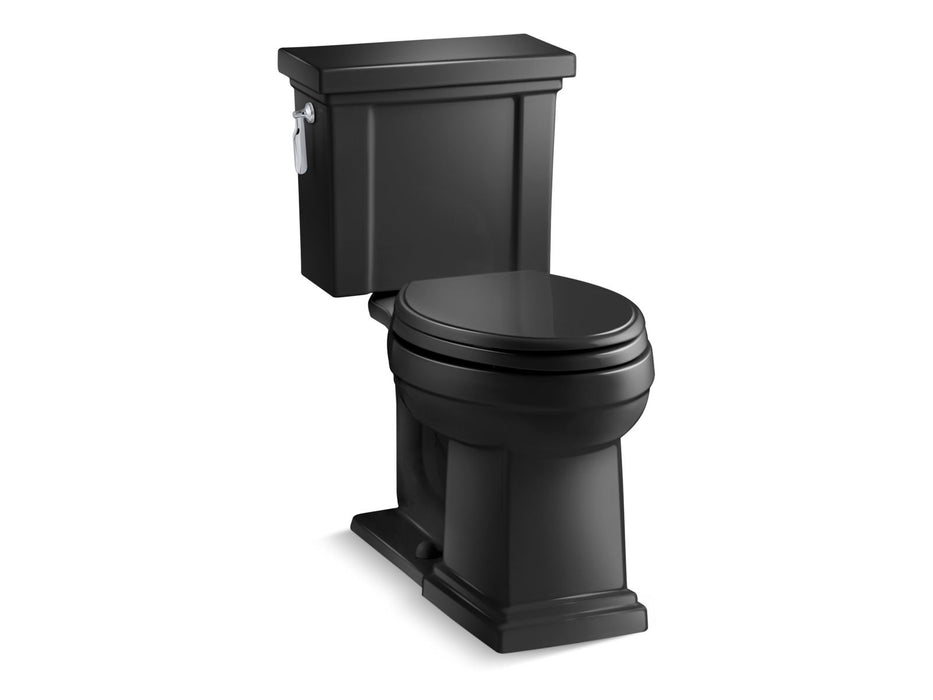 KOHLER K-3950 Tresham Two-piece elongated toilet, 1.28 gpf, black black