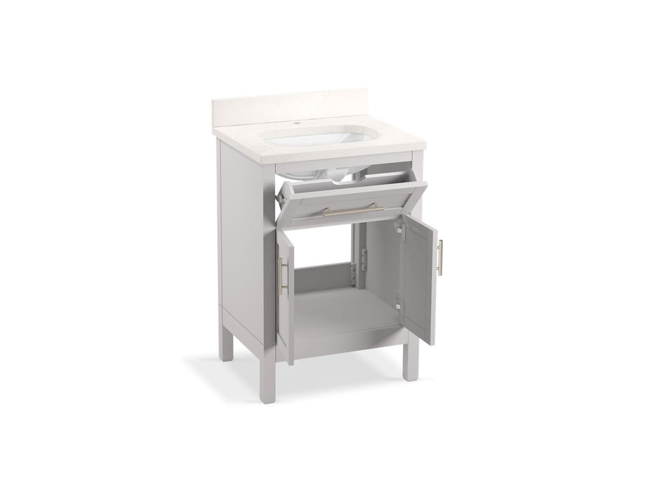 KOHLER K-39603-ASB Hadron 24" bathroom vanity cabinet with sink and quartz top, atmos grey - view 2