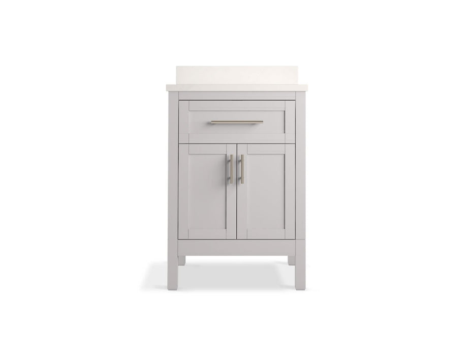KOHLER K-39603-ASB Hadron 24" bathroom vanity cabinet with sink and quartz top, atmos grey - view 4