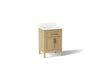 KOHLER K-39603-ASB Hadron 24" bathroom vanity cabinet with sink and quartz top, light oak