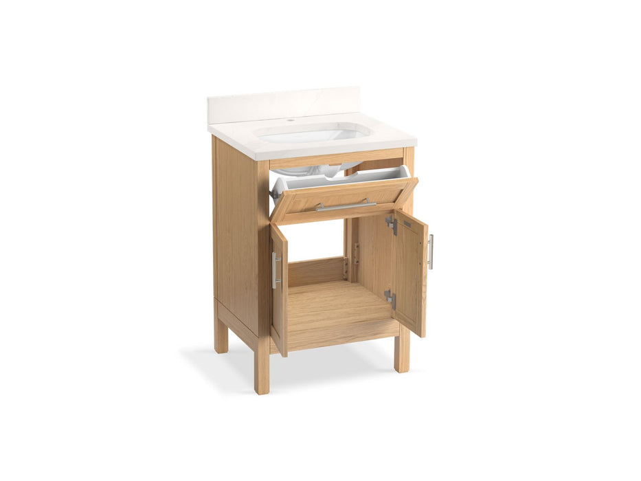 KOHLER K-39603-ASB Hadron 24" bathroom vanity cabinet with sink and quartz top, light oak - view 2