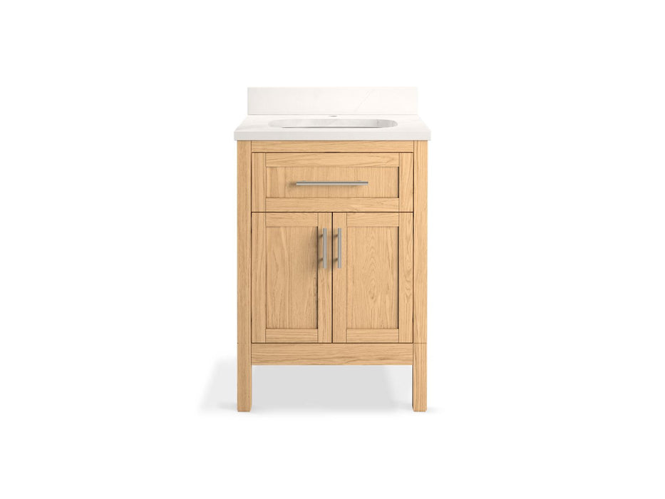 KOHLER K-39603-ASB Hadron 24" bathroom vanity cabinet with sink and quartz top, light oak - view 5