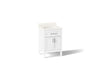 KOHLER K-39603-ASB Hadron 24" bathroom vanity cabinet with sink and quartz top, white