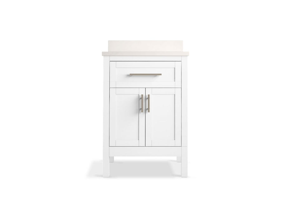KOHLER K-39603-ASB Hadron 24" bathroom vanity cabinet with sink and quartz top, white - view 5