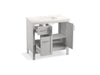 KOHLER K-39605-ASB Hadron 36" bathroom vanity cabinet with sink and quartz top, atmos grey - view 4