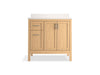 KOHLER K-39605-ASB Hadron 36" bathroom vanity cabinet with sink and quartz top, light oak - view 5
