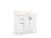 KOHLER K-39605-ASB Hadron 36" bathroom vanity cabinet with sink and quartz top, white - view 3