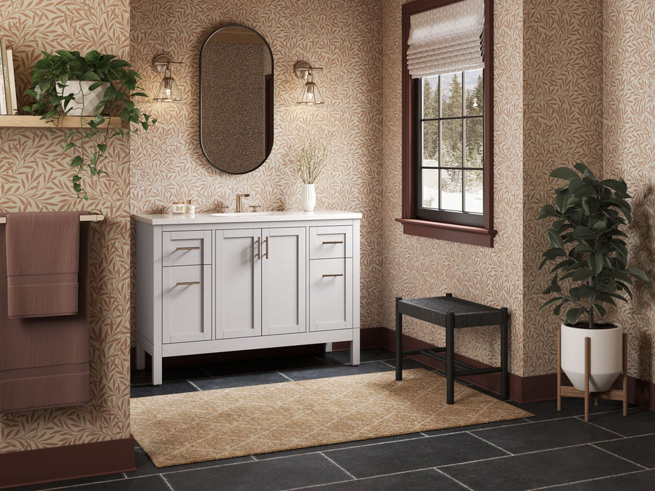 KOHLER K-39606-ASB Hadron 48" bathroom vanity cabinet with sink and quartz top, atmos grey - view 3
