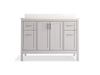 KOHLER K-39606-ASB Hadron 48" bathroom vanity cabinet with sink and quartz top, atmos grey - view 4