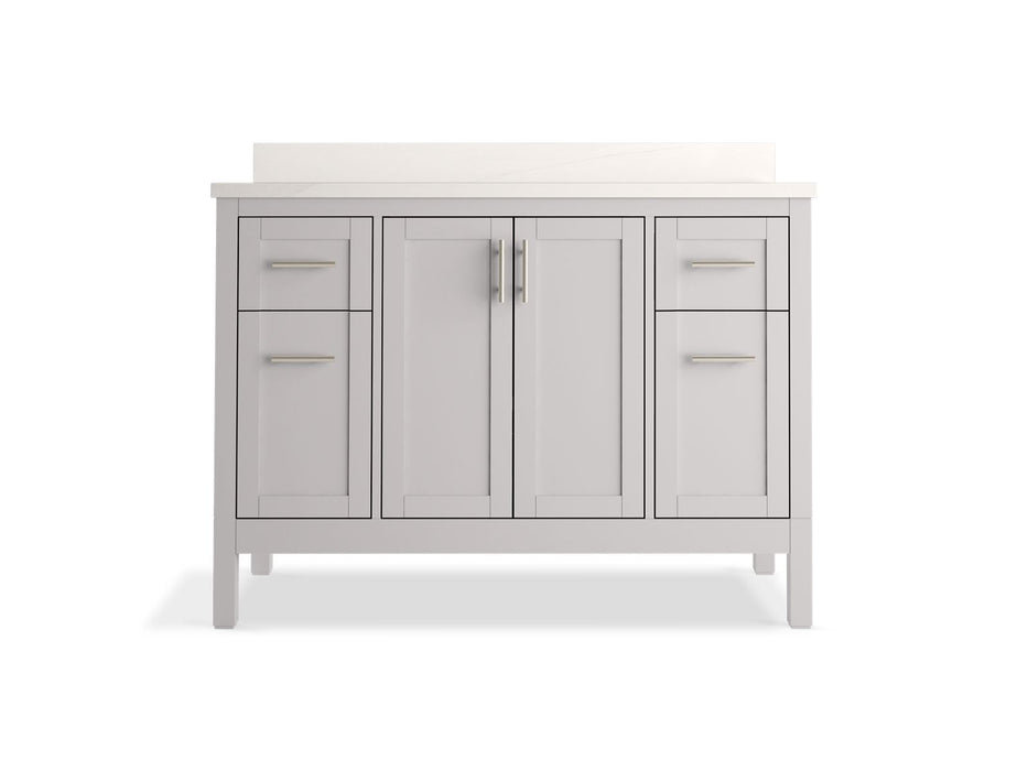 KOHLER K-39606-ASB Hadron 48" bathroom vanity cabinet with sink and quartz top, atmos grey - view 4