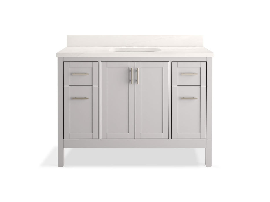 KOHLER K-39606-ASB Hadron 48" bathroom vanity cabinet with sink and quartz top, atmos grey - view 5
