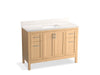 KOHLER K-39606-ASB Hadron 48" bathroom vanity cabinet with sink and quartz top, light oak - view 2