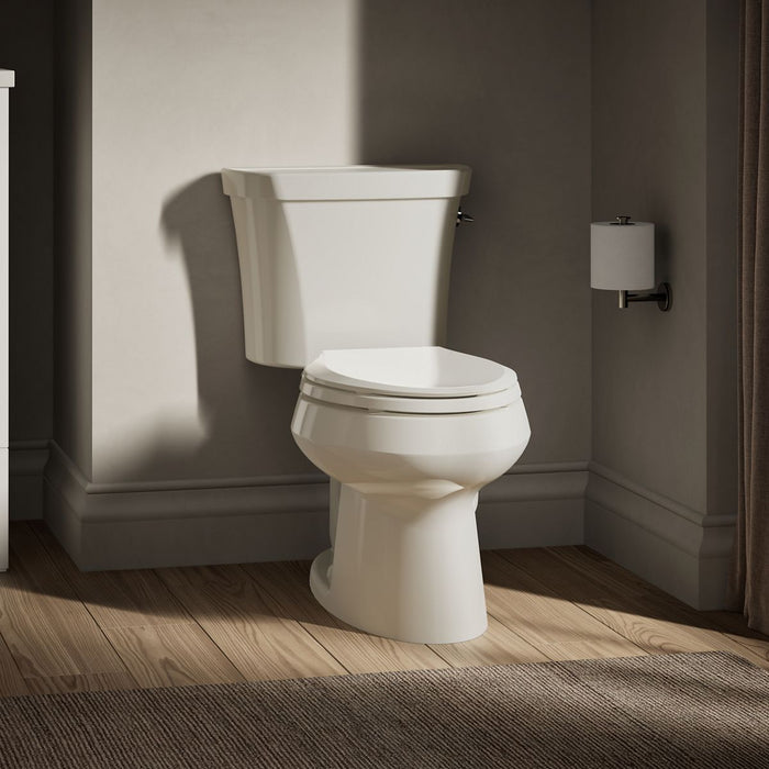 KOHLER K-3988-RA Wellworth Two-piece elongated toilet, dual-flush - Biscuit