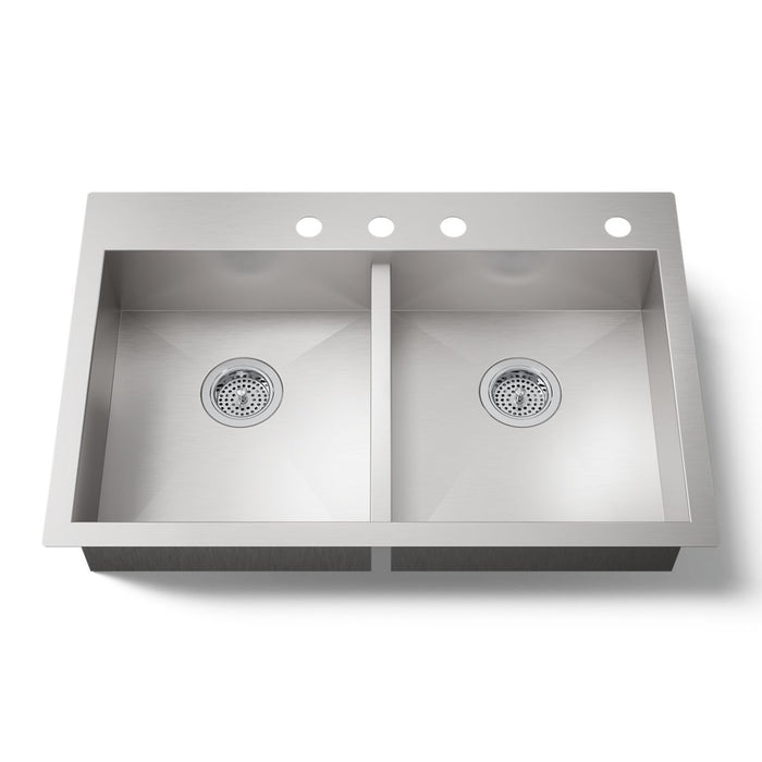 KOHLER K-3996-4 Vault 33" top-/undermount double-bowl kitchen sink