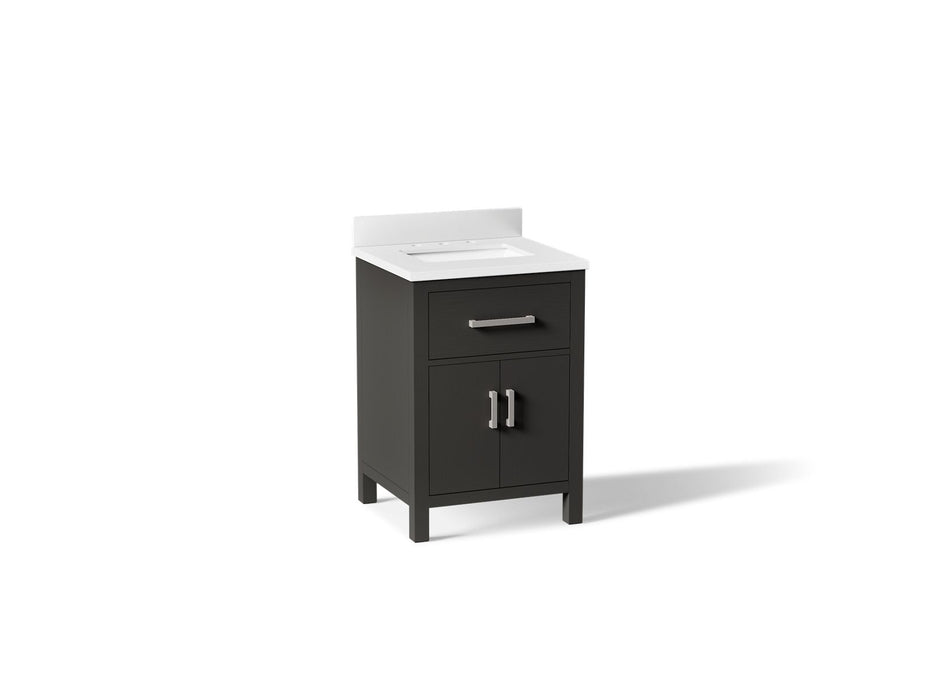 KOHLER K-40637-BD1 Kresla 24" bathroom vanity cabinet with sink and quartz top, carbon oak