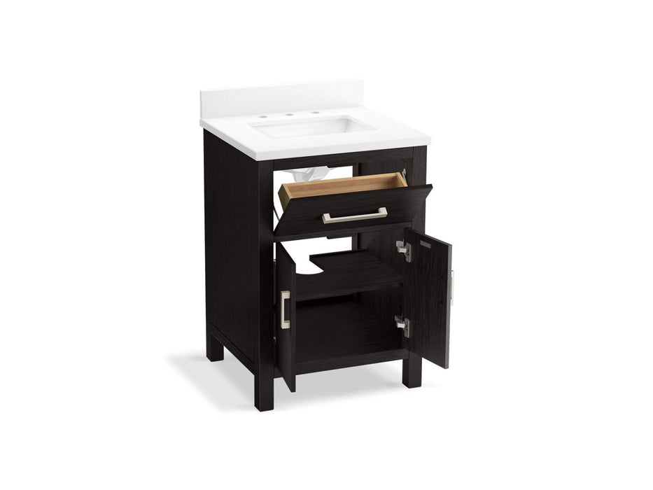 KOHLER K-40637-BD1 Kresla 24" bathroom vanity cabinet with sink and quartz top, carbon oak - view 2
