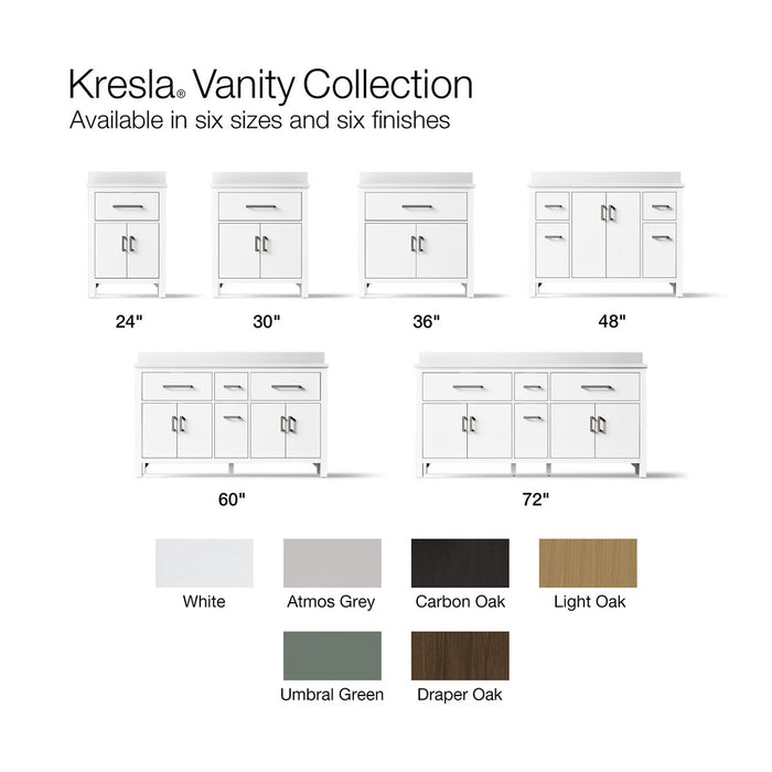 KOHLER K-40637-BD1 Kresla 24" bathroom vanity cabinet with sink and quartz top, draper oak - view 2