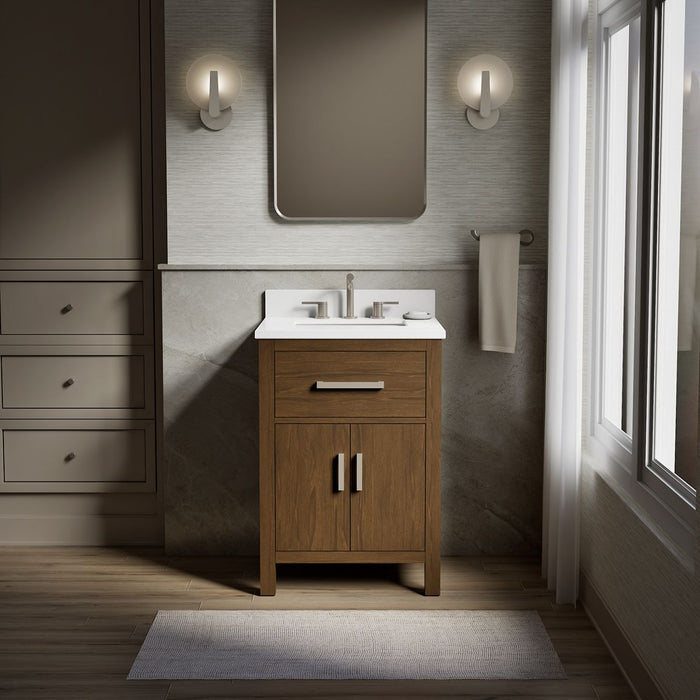 KOHLER K-40637-BD1 Kresla 24" bathroom vanity cabinet with sink and quartz top, draper oak - view 3
