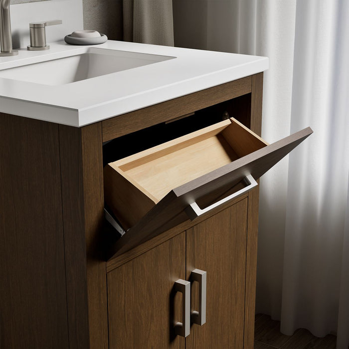 KOHLER K-40637-BD1 Kresla 24" bathroom vanity cabinet with sink and quartz top, draper oak - view 4