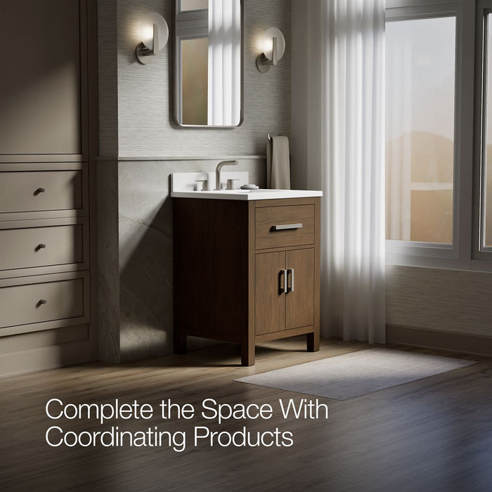 KOHLER K-40637-BD1 Kresla 24" bathroom vanity cabinet with sink and quartz top, draper oak - view 5