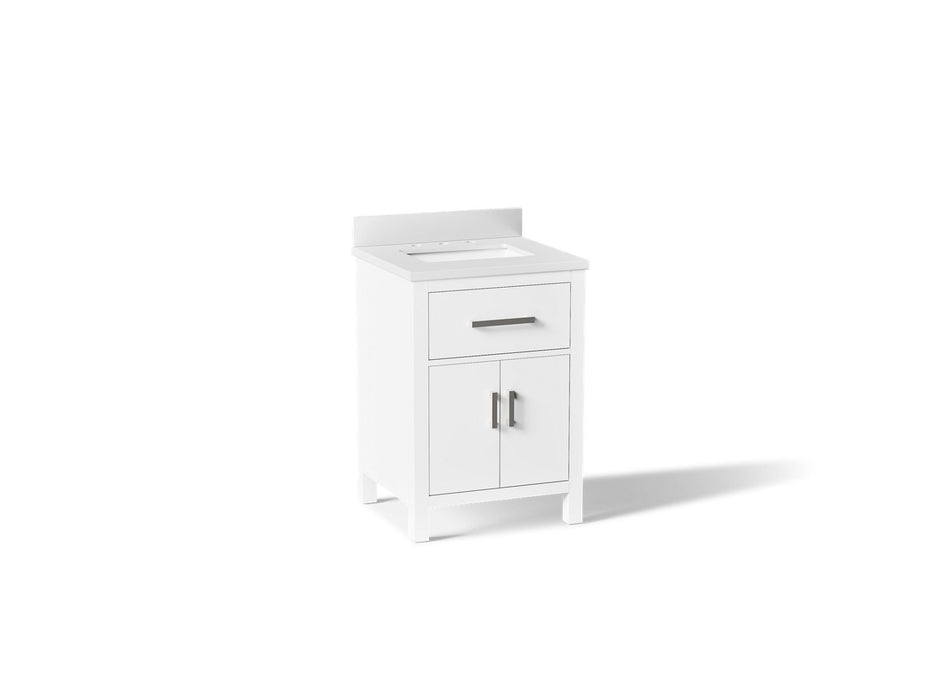 KOHLER K-40637-BD1 Kresla 24" bathroom vanity cabinet with sink and quartz top, white