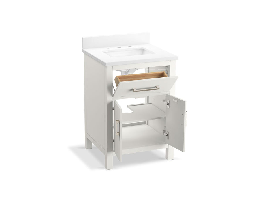 KOHLER K-40637-BD1 Kresla 24" bathroom vanity cabinet with sink and quartz top, white - view 2