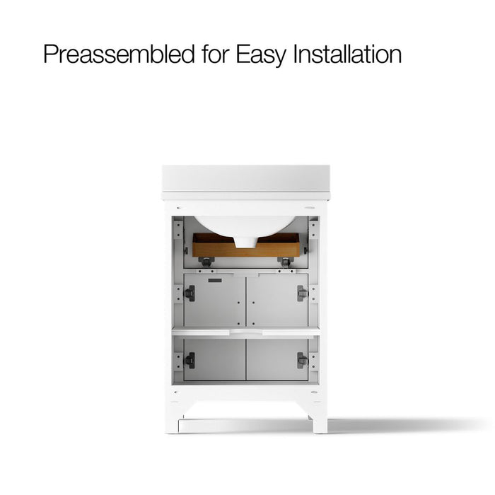 KOHLER K-40637-BD1 Kresla 24" bathroom vanity cabinet with sink and quartz top, white - view 5