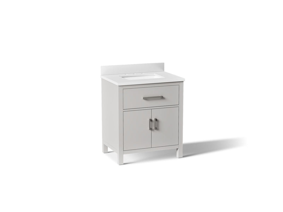 KOHLER K-40638-BD1 Kresla 30" bathroom vanity cabinet with sink and quartz top, atmos grey