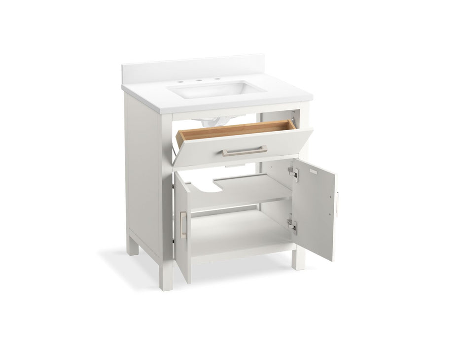 KOHLER K-40638-BD1 Kresla 30" bathroom vanity cabinet with sink and quartz top, white - view 2