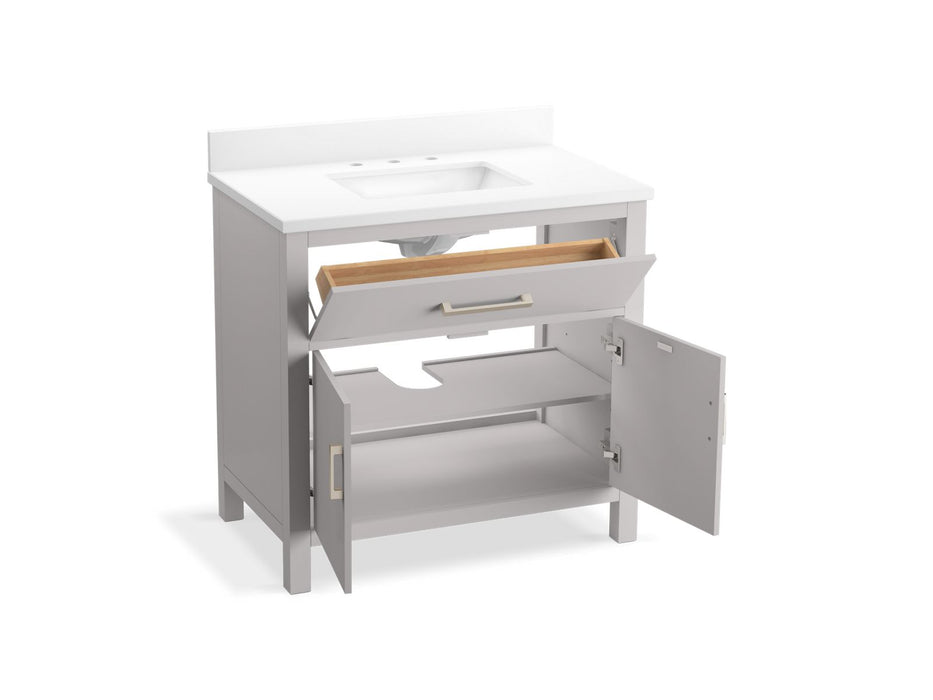 KOHLER K-40639-BD1 Kresla 36" bathroom vanity cabinet with sink and quartz top, atmos grey - view 2