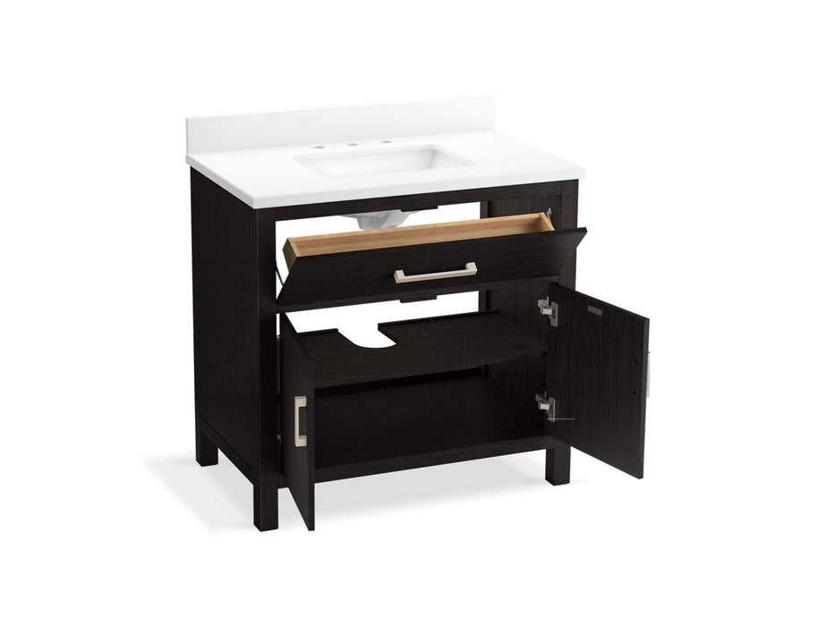 KOHLER K-40639-BD1 Kresla 36" bathroom vanity cabinet with sink and quartz top, carbon oak - view 2