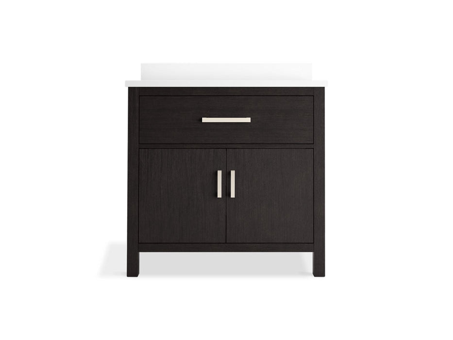 KOHLER K-40639-BD1 Kresla 36" bathroom vanity cabinet with sink and quartz top, carbon oak - view 4