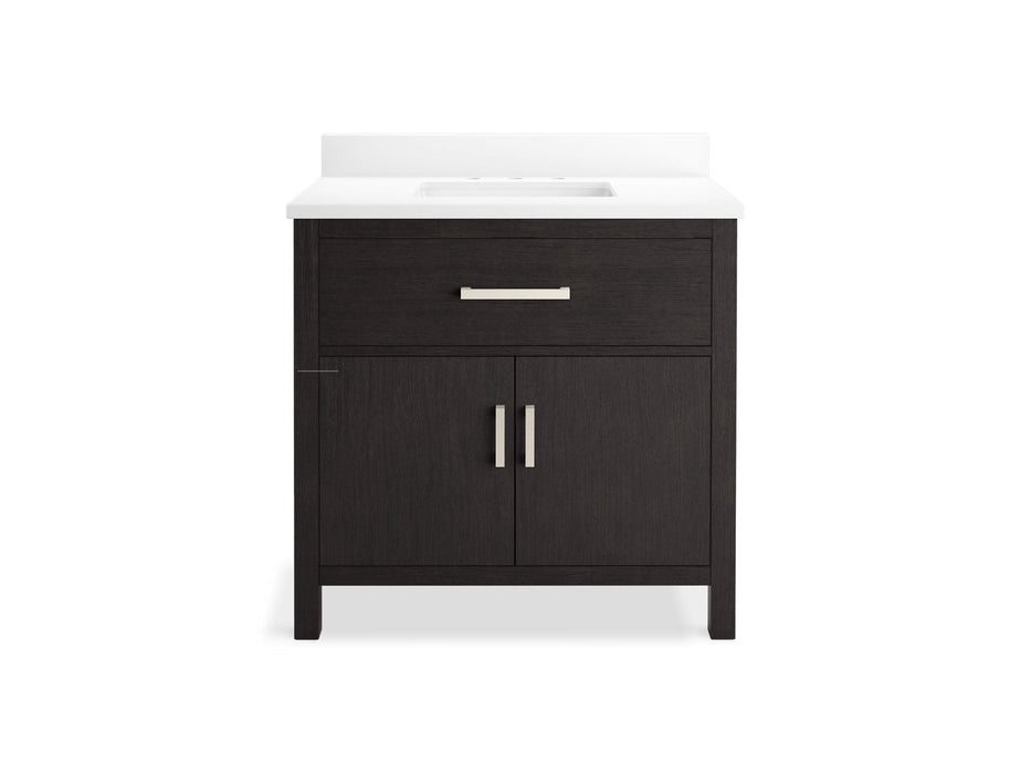 KOHLER K-40639-BD1 Kresla 36" bathroom vanity cabinet with sink and quartz top, carbon oak - view 5