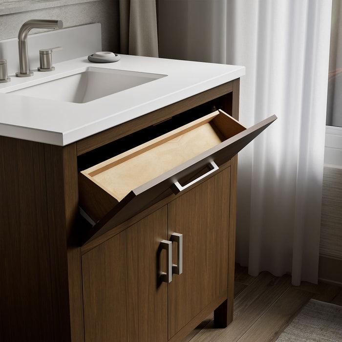 KOHLER K-40639-BD1 Kresla 36" bathroom vanity cabinet with sink and quartz top, draper oak - view 4