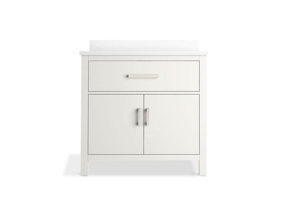 KOHLER K-40639-BD1 Kresla 36" bathroom vanity cabinet with sink and quartz top, white - view 3