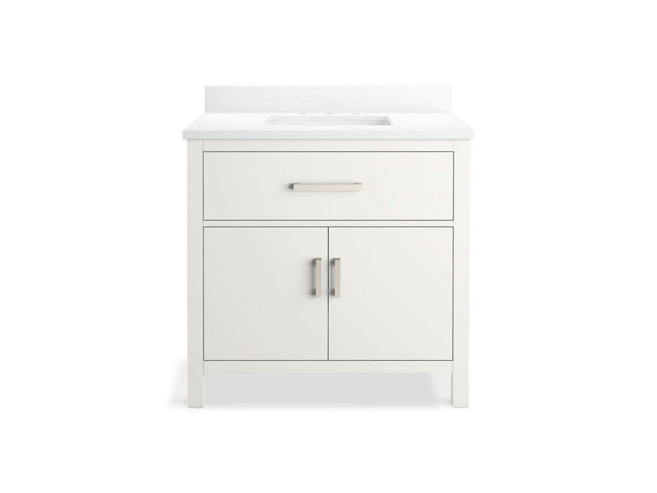 KOHLER K-40639-BD1 Kresla 36" bathroom vanity cabinet with sink and quartz top, white - view 4