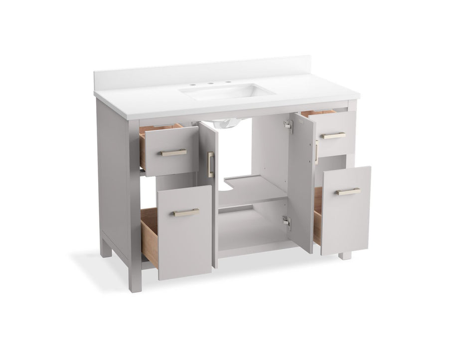 KOHLER K-40640-BD1 Kresla 48" bathroom vanity cabinet with sink and quartz top, atmos grey - view 2