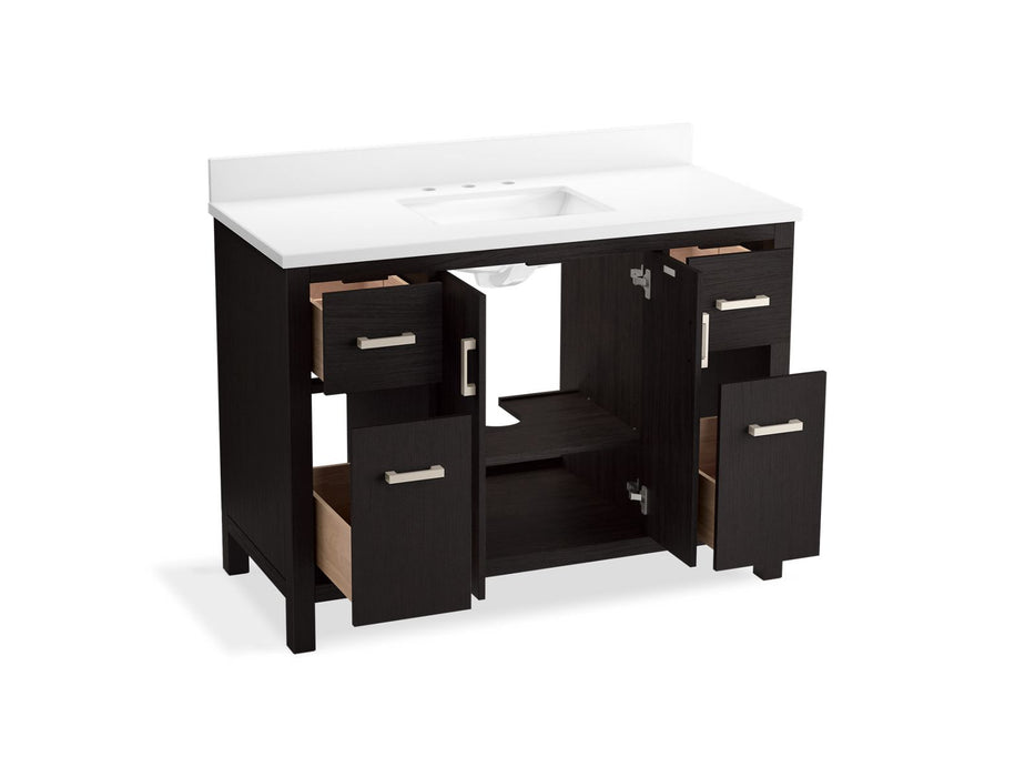 KOHLER K-40640-BD1 Kresla 48" bathroom vanity cabinet with sink and quartz top, carbon oak - view 2