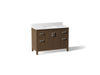 KOHLER K-40640-BD1 Kresla 48" bathroom vanity cabinet with sink and quartz top, draper oak
