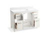 KOHLER K-40640-BD1 Kresla 48" bathroom vanity cabinet with sink and quartz top, white - view 2