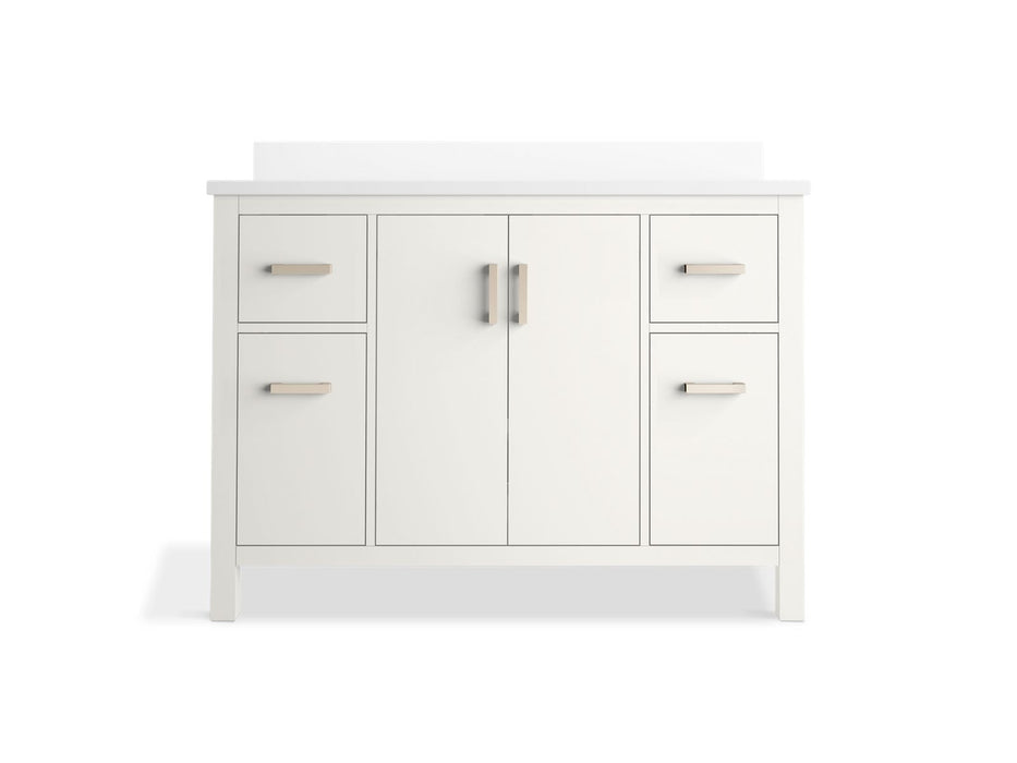 KOHLER K-40640-BD1 Kresla 48" bathroom vanity cabinet with sink and quartz top, white - view 3