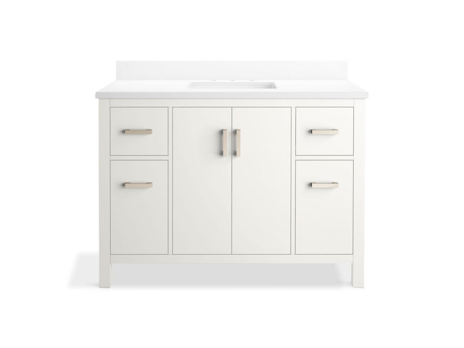 KOHLER K-40640-BD1 Kresla 48" bathroom vanity cabinet with sink and quartz top, white - view 4