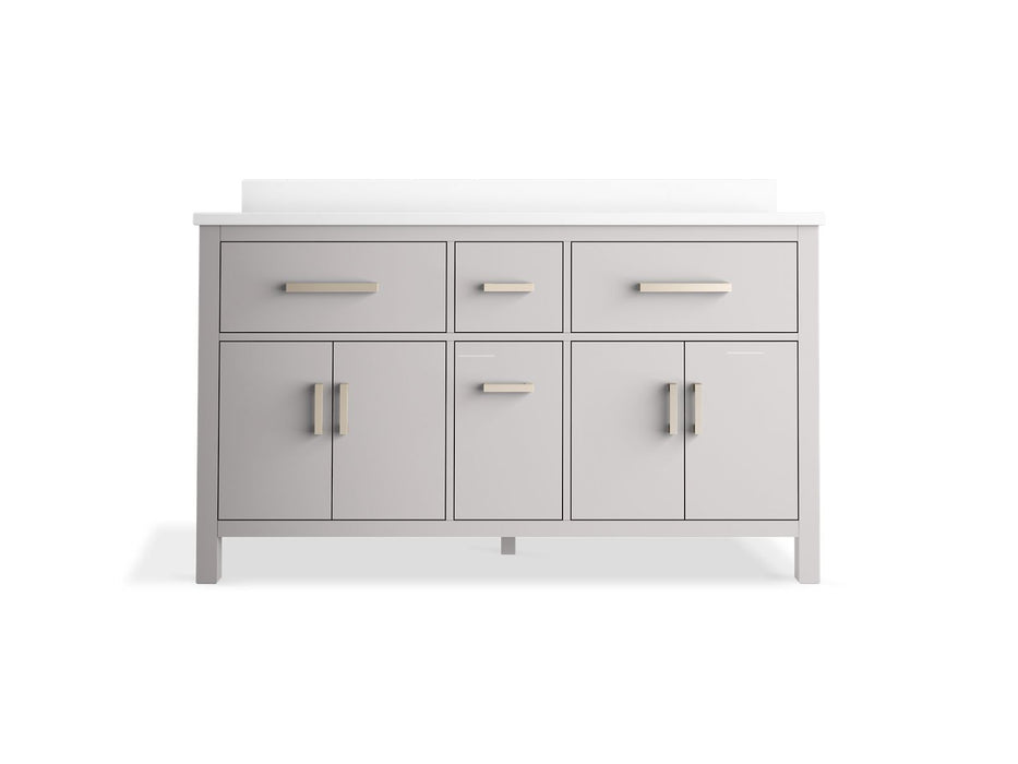 KOHLER K-40641-BD1 Kresla 60" bathroom vanity cabinet with sinks and quartz top, atmos grey - view 3