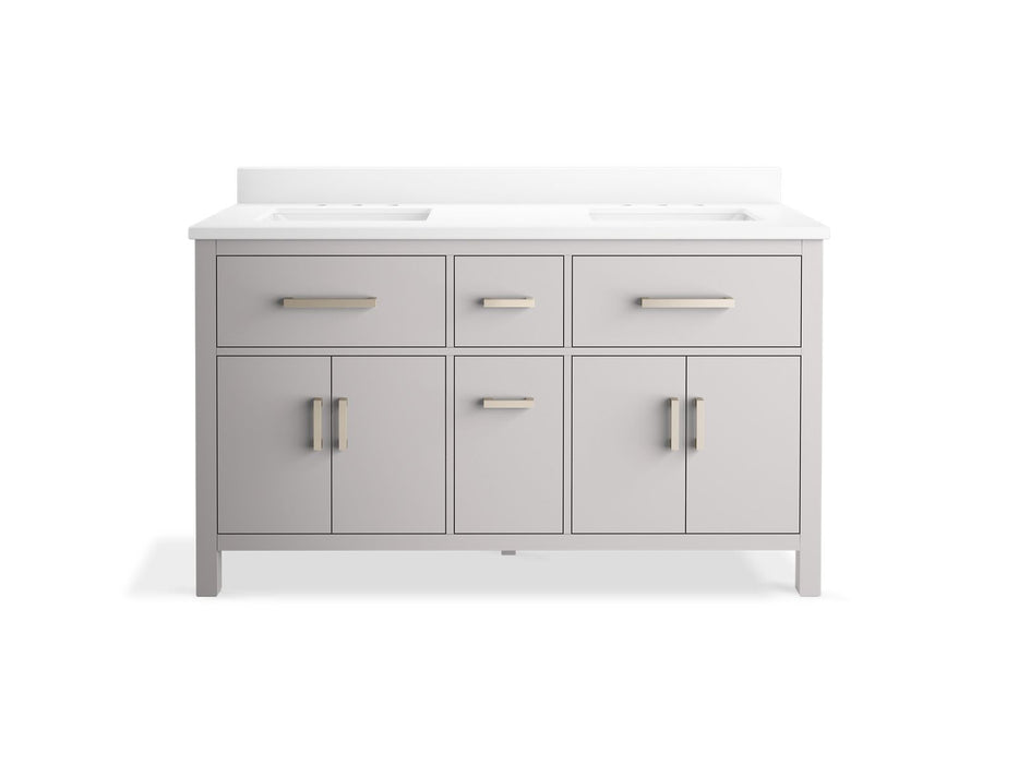 KOHLER K-40641-BD1 Kresla 60" bathroom vanity cabinet with sinks and quartz top, atmos grey - view 4