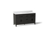 KOHLER K-40641-BD1 Kresla 60" bathroom vanity cabinet with sinks and quartz top, carbon oak