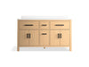 KOHLER K-40641-BD1 Kresla 60" bathroom vanity cabinet with sinks and quartz top, light oak - view 3