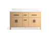 KOHLER K-40641-BD1 Kresla 60" bathroom vanity cabinet with sinks and quartz top, light oak - view 4